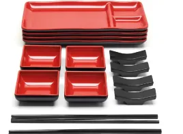 sushi-zestaw-16-elementow-japonski-styl-talerze-paleczki-czerwony