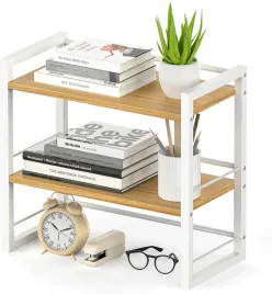 organizer-na-biurko-z-dwoma-polkami-i-metalowa-rama-na-ksiazki-zeszyty