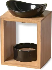 palnik-do-olejkow-eterycznych-i-wosku-ceramiczny-czarny-z-drewnem
