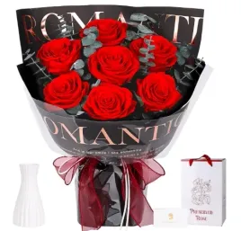 bukiet-wieczny-roz-z-wazonem-zakonserwowane-prawdziwe-roze