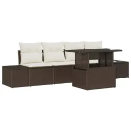 zestaw-sof-na-ogrod-z-poduszka-5-szt-brazowy-i-kremowy