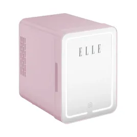mini-lodowka-na-kosmetyki-elle-makeup-mirror-4l-led-rozowa-z-lusterkiem