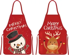 fartuchy-swiateczne-2-szt-balwan-renifer-kuchenne-gotowanie-prezent