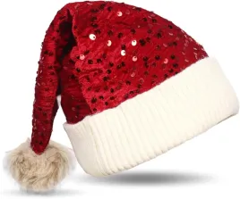 czapka-swiateczna-mikolaja-dzianinowa-brokatowa-dla-doroslych