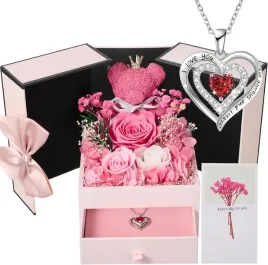 roza-wieczna-z-naszyjnikiem-i-misiem-prezent-walentynki