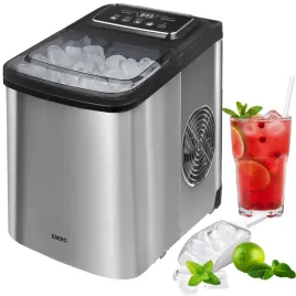 kostkarka-do-lodu-eberg-srebrna-cicha-wydajna-szybka-duze-kostki-160w-12kg