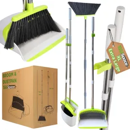 zestaw-do-sprzatania-toolspace-miotla-z-szufelka-teleskopowa-zielona-141-cm