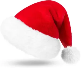 czapka-swiateczna-mikolaja-pluszowa-aksamitna-z-pomponem-premium