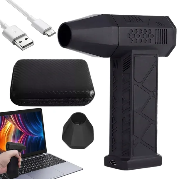 mini-dmuchawa-turbo-jet-fan-3-biegowa-usb-c-czarna-do-kurzu-predkosc-przeplywu-powietrza-187-km-h