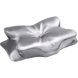 ergonomiczna-poduszka-memory-foam-z-poszewka-srebrno-szara-satynowa