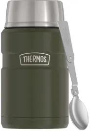 termos-na-jedzenie-z-skladana-lyzka-i-kubkiem-zielen-wojskowa-710ml