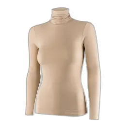 brubeck-damska-koszulka-termoaktywna-z-golfem-comfort-merino-bezowy-xl