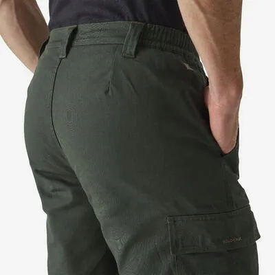 spodnie-cargo-solognac-100-warm-material-dominujacy-bawelna