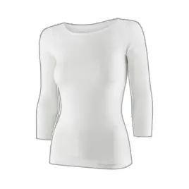 brubeck-damska-koszulka-termoaktywna-rekaw-3-4-comfort-merino-kremowy-s