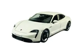 bburago-porsche-taycan-turbo-s-white-1-24-die-cast-metal-model-new-in-box