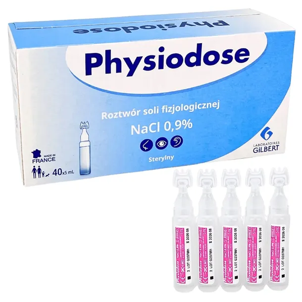 SÓL FIZJOLOGICZNA AMPUŁKI GILBERT Physiodose NaCl 0,9% 5ml 40szt.