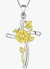 lancuszek-srebrny-proba-925-krzyzyk-z-pozlacanym-slonecznikiem-kamien