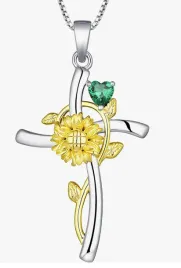 lancuszek-srebrny-proba-925-krzyzyk-z-pozlacanym-slonecznikiem-kamien
