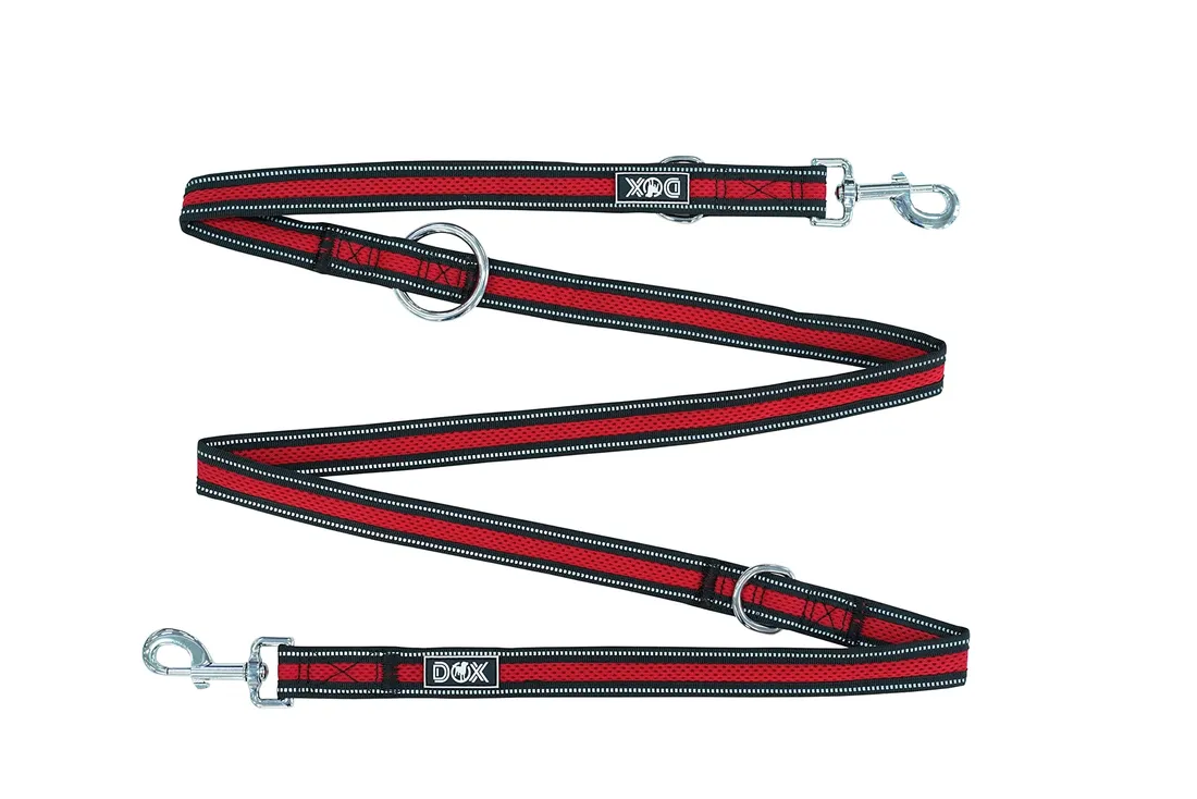 smycz-treningowa-podwojna-na-dwa-psy-ddoxx-reflective-airmesh-200-cm-kolor-czarny