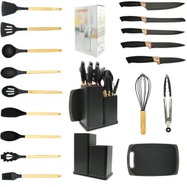 zestaw-nozy-w-bloku-zestaw-kuchennych-przyborow-silikonowych-19-el-czarny