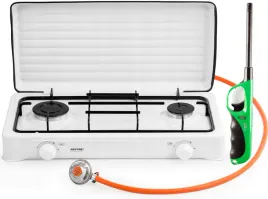 mpm-kuchenka-gazowa-2-palniki-biala-stal-zestaw-gazowy-zapalniczka