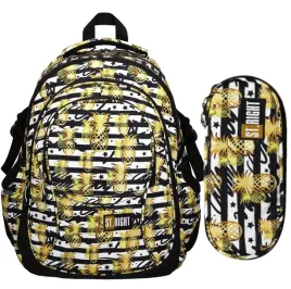 plecak-st-right-zlote-tropiki-4-komorowy-piornik-saszetka