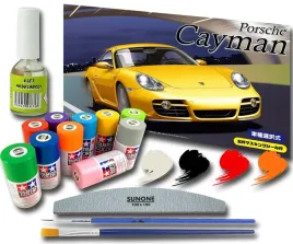 porsche-911-carrera-zestaw-farby-klej-pedzle-model-auta-do-sklejania