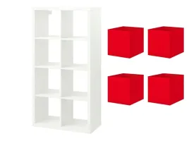 ikea-zestaw-kallax-regal-77x147-cm-bialy-4-pudelka-drona-czerwony