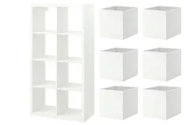 ikea-zestaw-kallax-regal-77x147-cm-bialy-6-pudelka-drona-bialy