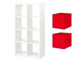 ikea-zestaw-kallax-regal-77x147-cm-bialy-2-pudelka-drona-czerwony