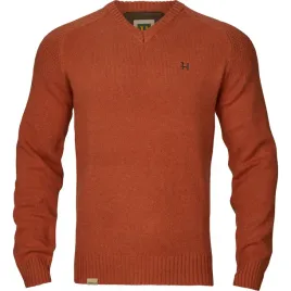 sweter-mysliwski-harkila-merino-v-neck-10609-bombay-brown-m
