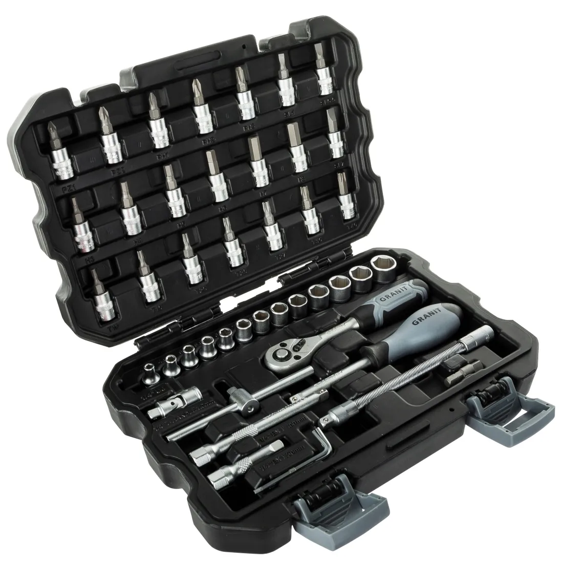 klucze-nasadowe-1-4-45szt-granit-black-rodzaj-klucza-nasadowy
