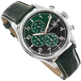 meski-zegarek-festina-f20375-8-timeless-chronograph-zielony-na-pasku-stoper