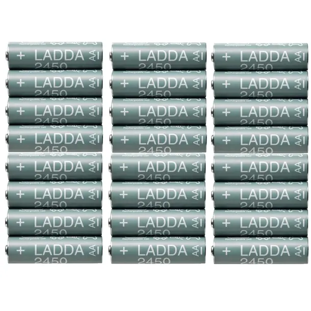 Grube paluszki akumulatorki baterie IKEA LADDA AA R6 2450mAH 24 szt.