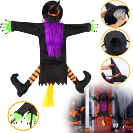 dekoracje-halloweenowe-na-zewnatrzrozbijajaca-sie-wiedzma-w-drzewieozdoby