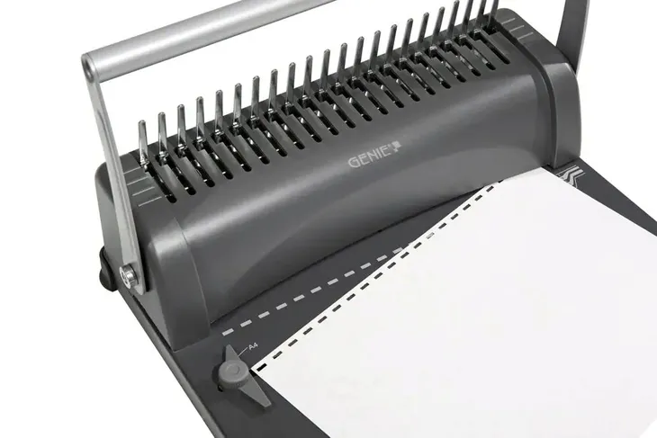 bindownica-spiralna-a4-reczna-pojemnosc-350-kartek-zestaw-startowy-szara-75-waga-z-opakowaniem-2-8-kg