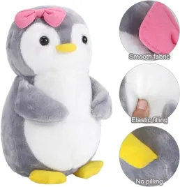 pingwin-pluszowy-25-cm-szary-miekki-przytulak-z-kokardka