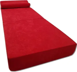 materac-skladany-z-poduszka-lozko-dla-gosci-czerwony