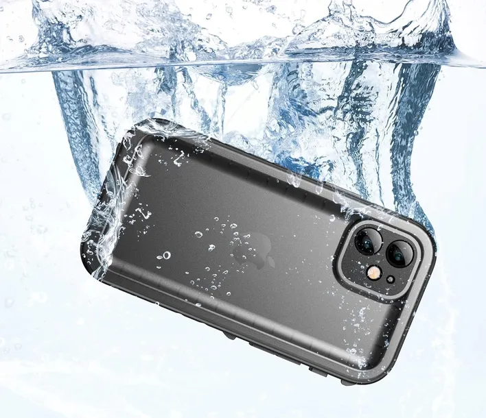 cozycase-etui-wodoodporne-360-do-iphone-12-mini-ip68-pol-matowe-czarne-material-tworzywo-sztuczne