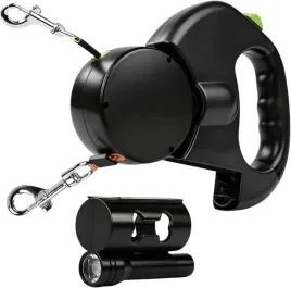 smycz-automatyczna-podwojna-3m-latarka-dozownik