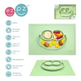 ezpz-silikonowy-talerzyk-z-podkladka-2w1-happy-mat-pastelowa-zielen-material-wykonania-silikon