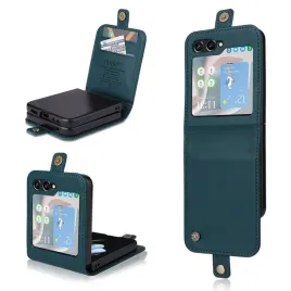 yikatu-etui-skorzane-do-samsung-galaxy-z-flip5-ultracienkie-ciemny-zielony