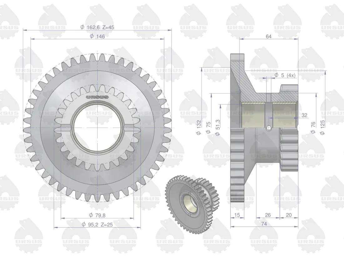 kolo-zebate-reduktora-c-330-oryginal-ursus