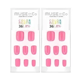 paznokcie-press-on-nails-tipsy-72-neonowy-roz-polysk-kwadraty