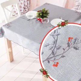 szary-obrus-swiateczny-z-haftem-galazki-jarzebiny-120x160-boze-narodzenie