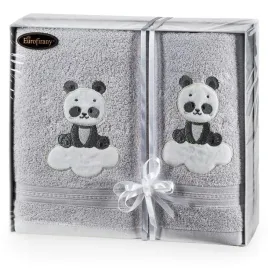 komplet-recznikow-baby63-50x90-70x140-panda-srebrny-zestaw-upominkowy