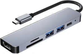 adapter-hub-rozdzielacz-type-c-sd-tf-hdmi-4k-30hz-100w-6w1-macbook