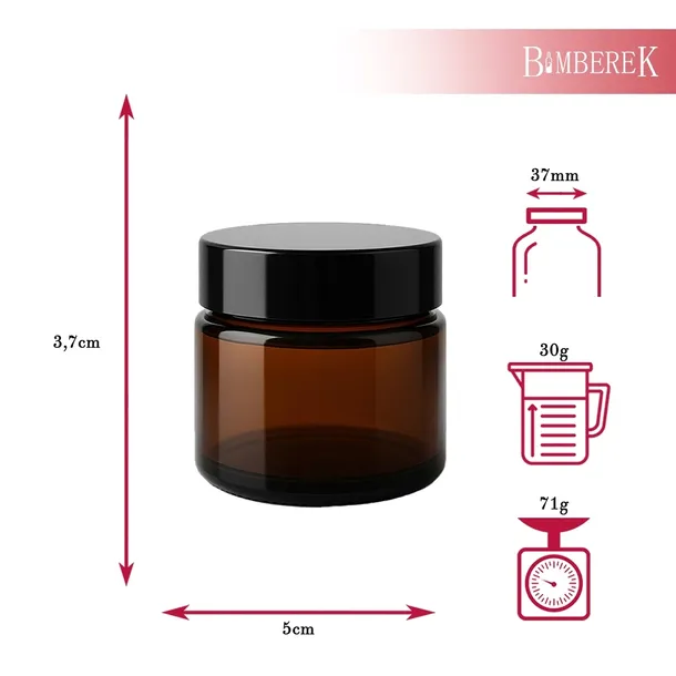 sloik-bimberek-30-ml-waga-z-opakowaniem-1-42-kg-model-sloik-z-ciemnego-szkla-30-g