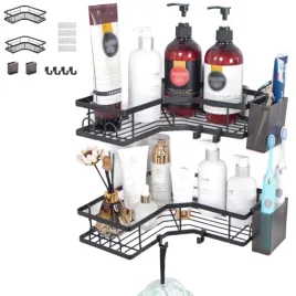 2x-polka-wiszaca-narozna-pod-prysznic-lazienkowa-bez-wiercenia-loft-czarna