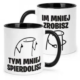 kubek-czarny-im-mniej-zrobisz-tym-mniej-zabawny-prezent-upominek